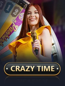 Crazy Time ဂိမ်းအမှတ်တံဆိပ်နှင့် ငွေဘီးရှေ့ရှိ host