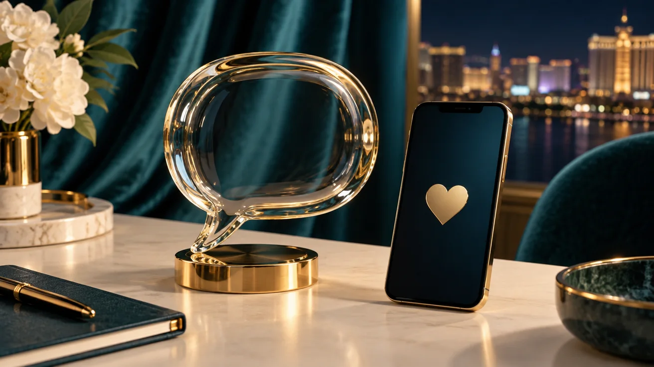 Smartphone and a glass conversation symbol — AI illustration