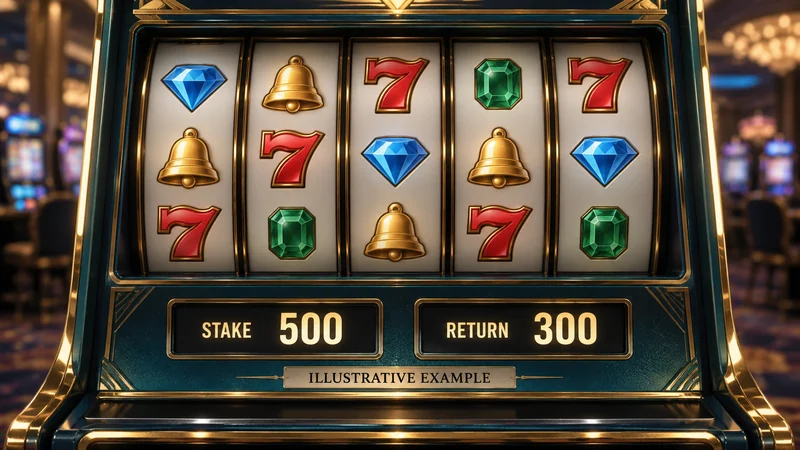 Stake 500 နှင့် return 300 ကို သီးခြားပြထားသော slot မျက်နှာပြင် သရုပ်ဖော်ပုံ